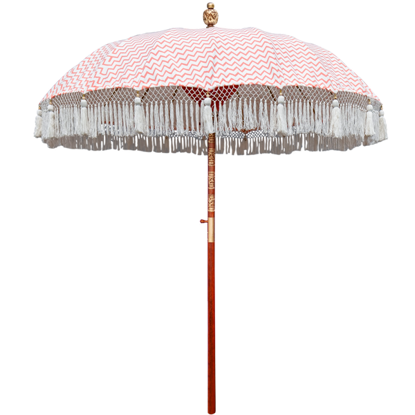 pink zig zag garden umbrella