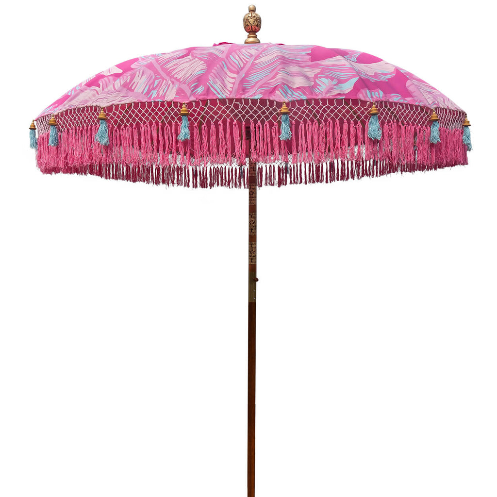 Pink Nina (2m) Round Bamboo Parasol - IN STOCK