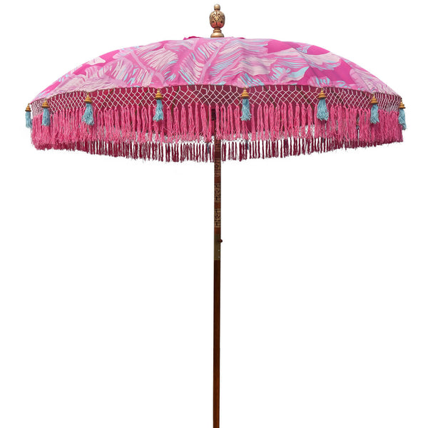 Pink Nina (2m) Round Bamboo Parasol - IN STOCK
